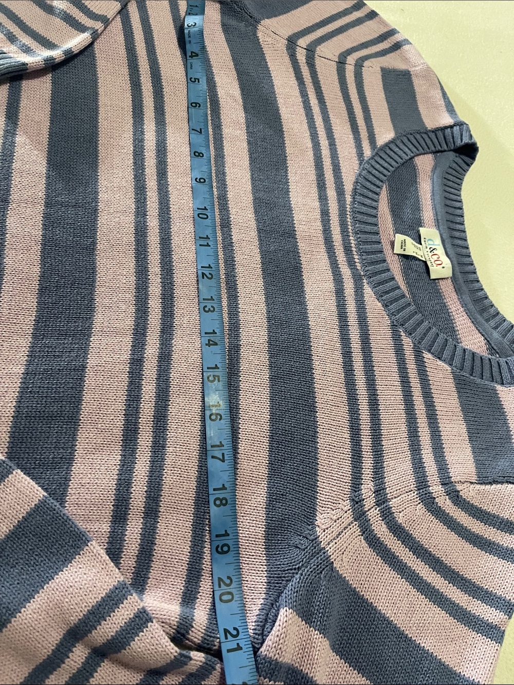 Striped Crewneck Sweater in Lavender and Navy by J.Crew - Picture 3 of 5